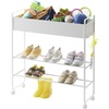 image:imageYAMAZAKI Home Tower Entryway Or Garage Rolling Metal Storage Rack for Shoes Sporting Goods Plants Gardening Supplies Or Toys 2933  Steel  Holds 6 Pairs of ShoesWhite