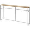 image:imageYAMAZAKI Home Tower Long Console Table for Entryway Or Hallways Narrow Behnd Sofa Table with Wooden Top  Long console table perfect for entryways or hallways Features a beautiful wooden top and a functional lower metal shelfWhite