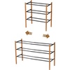 image:imageYAMAZAKI home Plain Expandable 3Tierd Shoe Rack White  Expandable threetiered space saving shoe rack Adds practical everyday storage Designed for convenient home organizationBlack