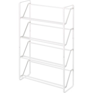 image:imageYAMAZAKI Home 4Tier Slim Metal Shoe Rack Narrow Shoe Organizer for Entryway Or Hallway Steel One Size White  Fourtier slim metal shoe rack and narrow shoe organizer Helps keep everyday spaces organized Suits modern home storageWhite