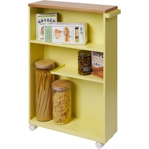 image:imageYAMAZAKI Home Bathroom Cart Rolling Slim Utility Storage with Handle YellowYellow