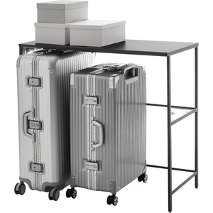 image:imageYAMAZAKI Home Expandable Closet Rack OverSuitcase Organizer Steel Black  Create storage space above luggage in your closet with this adjustable shelf Holds bins on top with a bar below for hangersBlack