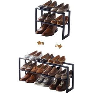 image:imageYAMAZAKI Home Line Expanding Shoe Rack Metal Adjustable  Single 6  Steel  Holds 4 To 8 ShoesBlack
