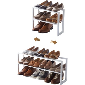 image:imageYAMAZAKI Home Line Expanding Shoe Rack Metal Adjustable  Single 6  Steel  Holds 4 To 8 ShoesWhite