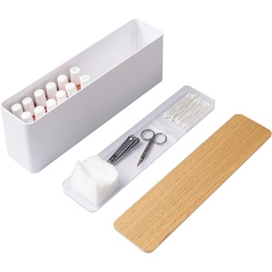image:imageYAMAZAKI Home Nail Polish Organizer with Lid and Storage Tray Case White  Spacious nail care container with lid Slim storage case for nail polish Includes a builtin tray for nail care suppliesWhite