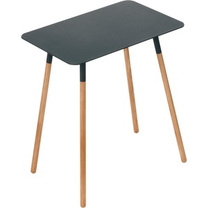 image:imageYAMAZAKI Home Plain Modern Rectangular Space Saving Side Table for Living Room Or Small Bedside Metal and Wood Accent End Table 20  Steel  Modern spacesaving design ideal for living rooms or small bedsides Beautiful metal and wood accent end table Saves spaceBlack
