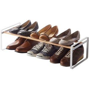 image:imageYAMAZAKI Home Plain Stackable Slim Shoe Rack 7  Steel  Holds Up To 4 Pairs Of Shoes Per ShelfWhite