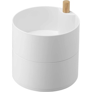 image:imageYAMAZAKI Home Rotating Accessory Organizer 2Tier Storage Box Watch or Glasses Holder  Large  Plastic  Wood