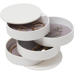 image:imageYAMAZAKI Home Rotating Jewelry Organizer 4Tier Storage Box Stacked Accessory TraysWhite