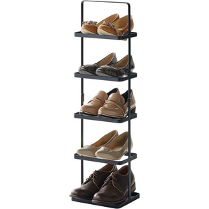image:imageYAMAZAKI Home Tower Compact Modern Metal Shoe Rack  Short 18  Steel  Holds 6 To 9 ShoesBlack