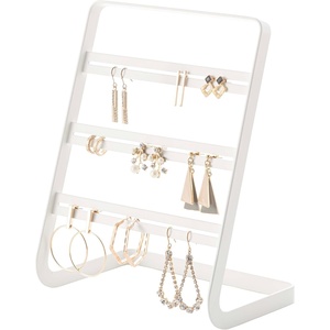 image:imageYAMAZAKI Home Tower Earring Display Stand  Holder for Jewelry Organization  SteelWhite