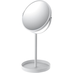 image:imageYAMAZAKI Home Tower Round Standing Mirror  Bathroom and Bedroom Organizer with TrayWhite