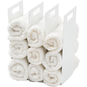 image:imageYamazaki Home Tower Interlocking Towel Organizer  Bathroom Storage Shelf Rack  Steel  Spacesaving towel organizer for bathroom shelves and countertops Sturdy steel construction ensures longlasting durabilityWhite