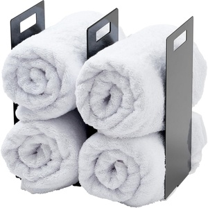 image:imageYamazaki Home Tower Interlocking Towel Organizer  Bathroom Storage Shelf Rack  Steel  Spacesaving towel organizer for bathroom shelves and countertops Sturdy steel construction ensures longlasting durabilityBlack