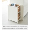 image:imageYAMAZAKI Home 2Tier Hideaway Storage Cart Adjustable Steel Shelves White  Wheeled wagon cart design with builtin hooks Adds practical everyday storage Designed for convenient home organizationWhite