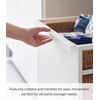 image:imageYAMAZAKI Home 2Tier Hideaway Storage Cart Adjustable Steel Shelves White  Wheeled wagon cart design with builtin hooks Adds practical everyday storage Designed for convenient home organizationWhite