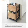image:imageYAMAZAKI Home 2Tier Hideaway Storage Cart Adjustable Steel Shelves White  Wheeled wagon cart design with builtin hooks Adds practical everyday storage Designed for convenient home organizationBlack