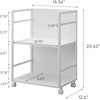 image:imageYAMAZAKI Home 2Tier Hideaway Storage Cart Adjustable Steel Shelves White  Wheeled wagon cart design with builtin hooks Adds practical everyday storage Designed for convenient home organizationWhite
