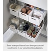 image:imageYAMAZAKI Home 2Tier Storage Basket UnderSink Storage ABS Plastic White  Twotier sliding baskets organizer rack designed for pantry or undersink storage Sturdy organizationWhite