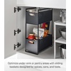 image:imageYAMAZAKI Home 2Tier Storage Basket UnderSink Storage ABS Plastic White  Twotier sliding baskets organizer rack designed for pantry or undersink storage Sturdy organizationBlack