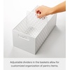 image:imageYAMAZAKI Home 2Tier Storage Basket UnderSink Storage ABS Plastic White  Twotier sliding baskets organizer rack designed for pantry or undersink storage Sturdy organizationWhite