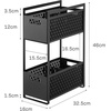 image:imageYAMAZAKI Home 2Tier Storage Basket UnderSink Storage ABS Plastic White  Twotier sliding baskets organizer rack designed for pantry or undersink storage Sturdy organizationWhite
