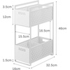 image:imageYAMAZAKI Home 2Tier Storage Basket UnderSink Storage ABS Plastic White  Twotier sliding baskets organizer rack designed for pantry or undersink storage Sturdy organizationBlack