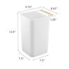 image:imageYAMAZAKI Home Como Como Modern Slim Square Trash Can Garbage Waste Basket for Bathroom Kitchen  Abs Plastic  Modern slim square garbage waste basket Durable ABS plastic construction Ideal for compact bathroom and kitchen spacesWhite