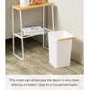 image:imageYAMAZAKI Home Como Como Modern Slim Square Trash Can Garbage Waste Basket for Bathroom Kitchen  Abs Plastic  Modern slim square garbage waste basket Durable ABS plastic construction Ideal for compact bathroom and kitchen spacesWhite