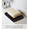 image:imageYAMAZAKI Home Flow Soap Tray  Silicone Holder Dish for Sink  Silicone  Sloped base directs water back into the sink to keep counters dry Easytoclean design requires no assembly Saves space