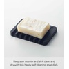 image:imageYAMAZAKI Home Flow Soap Tray  Silicone Holder Dish for Sink  Silicone  Sloped base directs water back into the sink to keep counters dry Easytoclean design requires no assembly Saves space