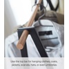 image:imageYAMAZAKI Home Freestanding Coat Hanger Clothes Rack with Shelf Steel One Size White  Freestanding coat hanger features a steel frame and bottom shelf Spacesaving vertical organization Easy to assembleBlack