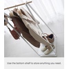 image:imageYAMAZAKI Home Freestanding Coat Hanger Clothes Rack with Shelf Steel One Size White  Freestanding coat hanger features a steel frame and bottom shelf Spacesaving vertical organization Easy to assembleWhite