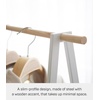 image:imageYAMAZAKI Home Freestanding Coat Hanger Clothes Rack with Shelf Steel One Size White  Freestanding coat hanger features a steel frame and bottom shelf Spacesaving vertical organization Easy to assembleWhite