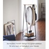 image:imageYAMAZAKI Home Freestanding Coat Hanger Clothes Rack with Shelf Steel One Size White  Freestanding coat hanger features a steel frame and bottom shelf Spacesaving vertical organization Easy to assembleBlack