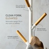 image:imageYAMAZAKI Home Freestanding Coat Rack Stand  Modern Coat Tree with Wooden Hooks Standing Coat Hanger for Entryway Sturdy Weighted Base Steel White Easy Assembly  Modern coat tree stand and standing coat hanger for entryways Durable steel construction Easy assembly Smart space saverWhite