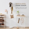 image:imageYAMAZAKI Home Freestanding Coat Rack Stand  Modern Coat Tree with Wooden Hooks Standing Coat Hanger for Entryway Sturdy Weighted Base Steel White Easy Assembly  Modern coat tree stand and standing coat hanger for entryways Durable steel construction Easy assembly Smart space saverWhite