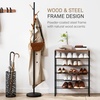 image:imageYAMAZAKI Home Freestanding Coat Rack Stand  Modern Coat Tree with Wooden Hooks Standing Coat Hanger for Entryway Sturdy Weighted Base Steel White Easy Assembly  Modern coat tree stand and standing coat hanger for entryways Durable steel construction Easy assembly Smart space saverBlack