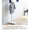 image:imageYAMAZAKI Home Freestanding Coat Rack with Weighted Base Wood Pegs White  Modern freestanding coat hook hanger designed for entryways offices or bedrooms Sturdy weighted base Easy assemblyWhite