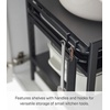 image:imageYAMAZAKI Home Kitchen Storage Rack 3Tier Adjustable Shelves Steel White  Three Heavyduty steel shelves hold hot plates and pans Helps keep everyday spaces organized Suits modern home storageBlack