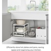 image:imageYAMAZAKI Home Kitchen Storage Rack 3Tier Adjustable Shelves Steel White  Three Heavyduty steel shelves hold hot plates and pans Helps keep everyday spaces organized Suits modern home storageWhite
