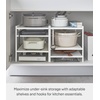 image:imageYAMAZAKI Home Kitchen Storage Rack 3Tier Adjustable Shelves Steel White  Three Heavyduty steel shelves hold hot plates and pans Helps keep everyday spaces organized Suits modern home storageWhite