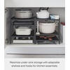 image:imageYAMAZAKI Home Kitchen Storage Rack 3Tier Adjustable Shelves Steel White  Three Heavyduty steel shelves hold hot plates and pans Helps keep everyday spaces organized Suits modern home storageBlack
