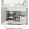 image:imageYAMAZAKI Home Kitchen Storage Rack 3Tier Adjustable Shelves Steel White  Three Heavyduty steel shelves hold hot plates and pans Helps keep everyday spaces organized Suits modern home storageBlack