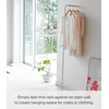 image:imageYAMAZAKI Home Leaning Slim Coat Hanger Clothes Rack Space Saving Steel One Size WhiteWhite