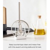 image:imageYAMAZAKI Home Lid and Ladle Stand Large Kitchen Utensil Organizer Black  Versatile kitchen stand for utensils lids and cookbooks Compact design with a removable drip tray Home chef must haveWhite