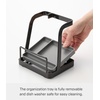 image:imageYAMAZAKI Home Lid and Ladle Stand Large Kitchen Utensil Organizer Black  Versatile kitchen stand for utensils lids and cookbooks Compact design with a removable drip tray Home chef must haveBlack