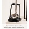 image:imageYAMAZAKI Home Lid and Ladle Stand Large Kitchen Utensil Organizer Black  Versatile kitchen stand for utensils lids and cookbooks Compact design with a removable drip tray Home chef must haveBlack