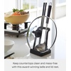 image:imageYAMAZAKI Home Lid and Ladle Stand Large Kitchen Utensil Organizer Black  Versatile kitchen stand for utensils lids and cookbooks Compact design with a removable drip tray Home chef must haveBlack