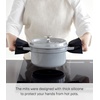 image:imageYAMAZAKI Home Magnetic Silicone Pot Holders Set of 2 Oven Heat Pads Black  Heatresistant silicone oven mitts and durable insulated hot pads Features integrated magnetic storage for easy accessBlack